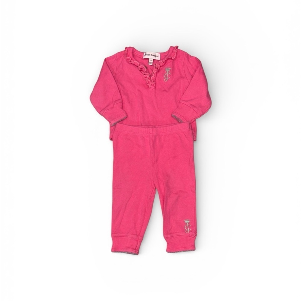 267. Juicy Couture Vintage Vibrant Pink Baby Set Size 3-6 Months